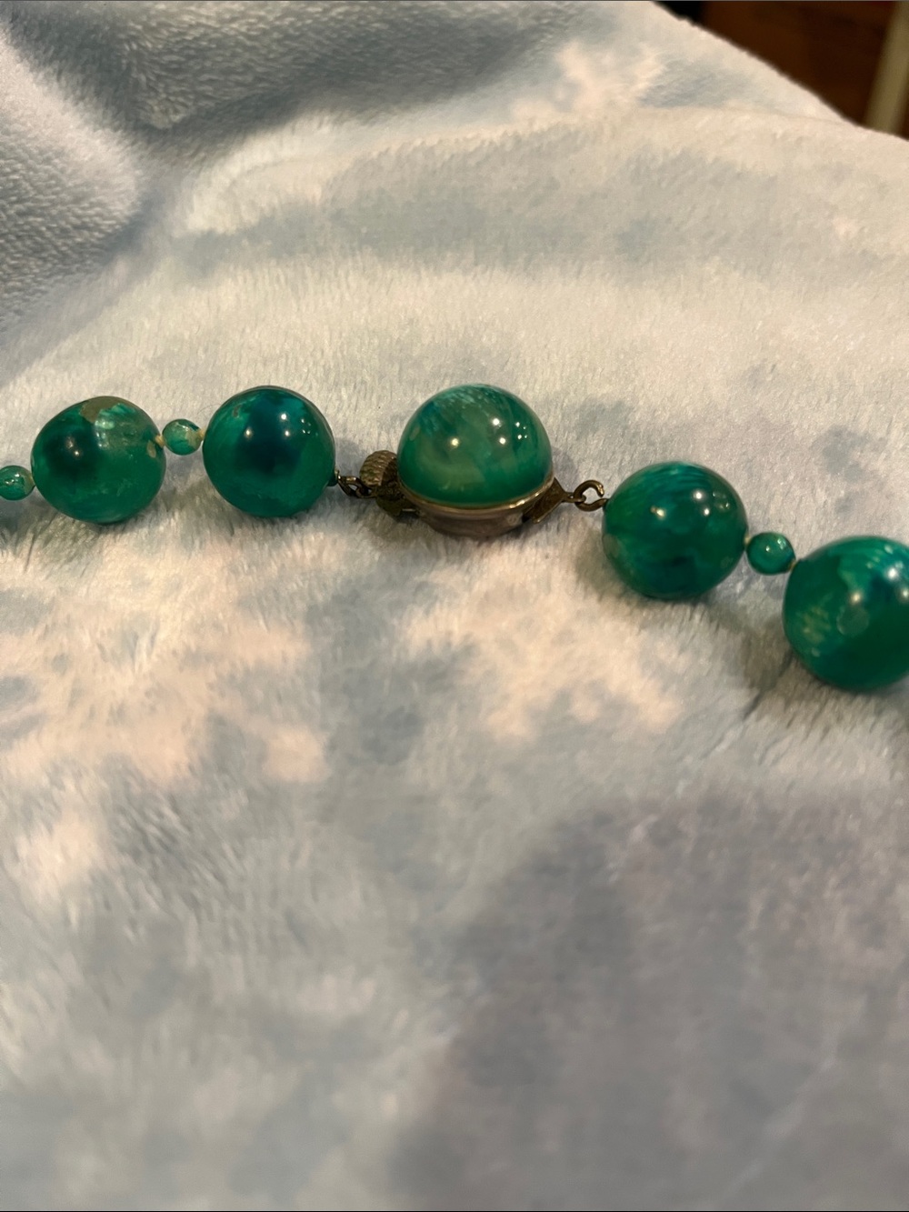Teal Beaded vintage Necklace - Women Jewelry - Picture 3 of 10